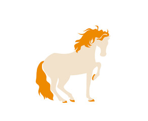 Horse pattern design. Horse with girl rider in cartoon style. Vector illustration.