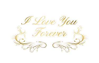 Weddign invitation design. Decorate elements and calligraphy text. Vector illustration.