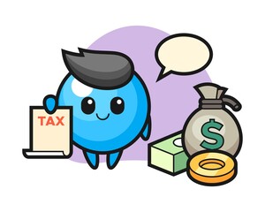 Gum ball cartoon as a accountant