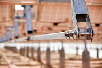Iron bracket on the back of solar photovoltaic panel