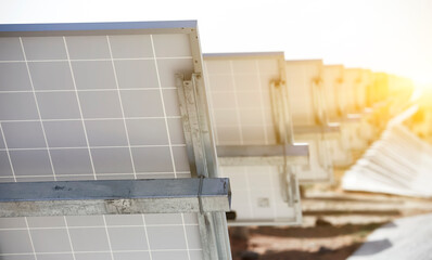 Iron bracket on the back of solar photovoltaic panel