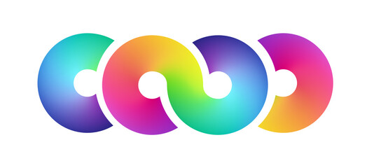 Abstract rainbow mesh simbol background. Blurred colorful backdrop form of a infinity. Vector illustration for your logo, graphic design, template, banner, poster or website.