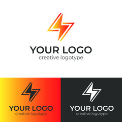 Charge Energy Flash Logo Design Modern and Creative Logotype Minimal