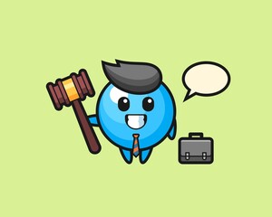 Gum ball cartoon as a lawyer