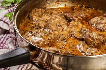 Pork tenderloin in mushroom sauce