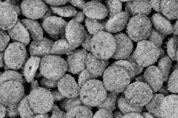 Crunchy Feline Cat Food Black / White Texture Pattern Close-Up Macro Background Wallpaper Monochrome with Details