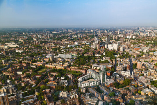 panorama of London from The Shard looking south-west towards Elephant & Castle