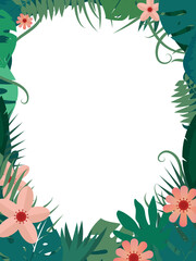 postcard floral  style  invite, invitation,  design with forest greenery herbs, leaves.Vector illustration.