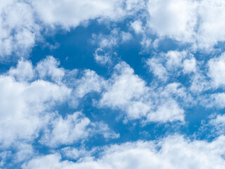 White clouds in the blue sky in fine weather