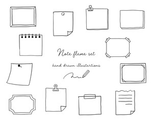 手書きのノートのイラストのセット 鉛筆 勉強 おしゃれ Wall Mural Yugoro