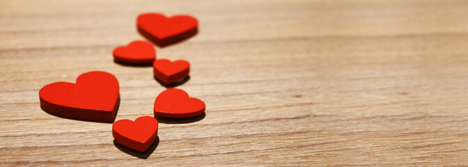  Wooden Hearts On Rustic Table