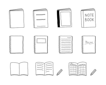Vecteur Stock 手書きのノートのイラストのセット 鉛筆 勉強 おしゃれ Adobe Stock