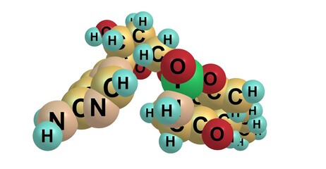 Tannic acid molecular structure isolated on white