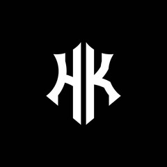 Obraz premium HK monogram logo with a sharp shield style