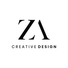 Creative abstract letter ZA logo design vector template - 361738599