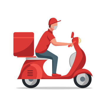 delivery man scooter