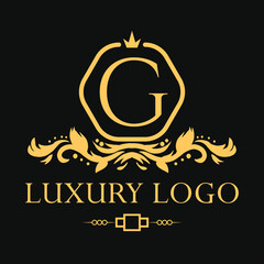Luxury logo. Premium elegant initial letter design template for restaurant, hotel, boutique, cafe, Hotel, Heraldic, Jewelry, Fashion and other business