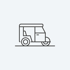 Rickshaw icon. Vector Illustration