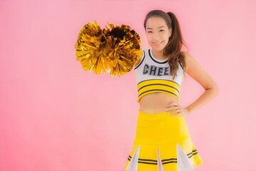 Portrait beautiful young asian woman cheerleader