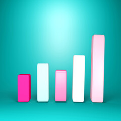 Graph economic growth business infographic development template flowchart bar chart  diagram statistical. Pattern wallpaper for backdrop. Design product  presentation. 3D Rendering.
