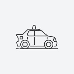 Taxi side view vector icon. Cab symbol modern, simple, vector, icon for website design, mobile app, ui. Vector Illustration