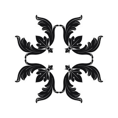 Vintage Ornament Element in baroque style with filigree and floral engrave the best situated for create frame, border, banner. It's hand drawn foliage swirl like victorian or damask design arabesque.