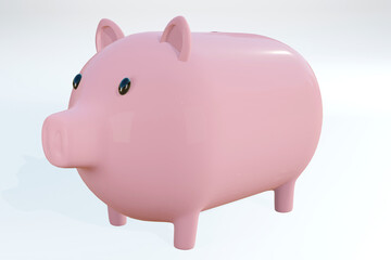 Piggy bank and Gold coins finance income business money success Goal. Illustration pattern wallpaper for backdrop background. Business brochure cover wed design. Isolated on white background. 3D Rende