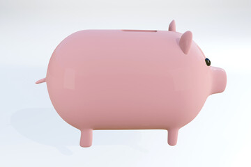 Piggy bank and Gold coins finance income business money success Goal. Illustration pattern wallpaper for backdrop background. Business brochure cover wed design. Isolated on white background. 3D Rende