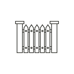 Wooden fence icon. Vector Illustration