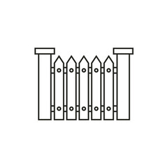 Wooden fence icon. Vector Illustration