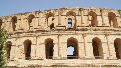 Fototapeta premium The ancient Amphitheater of El Jem in Tunisia, North Africa.