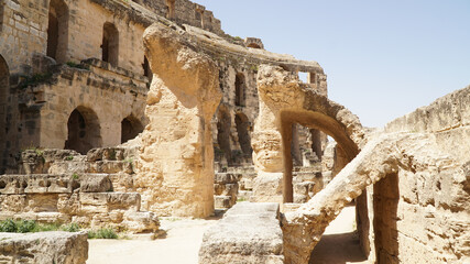 Fototapeta premium The ancient Amphitheater of El Jem in Tunisia, North Africa.
