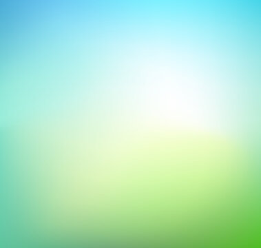 Abstract green blurred gradient background. Nature backdrop with sunlight. Vector illustration. Ecology concept for your graphic design, banner, website or poster