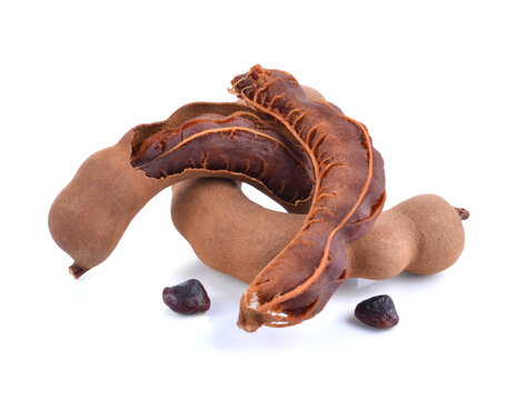 Sweet tamarind placed on a white background with clipping paths
