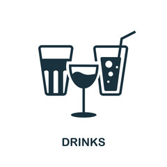 Drinks icon. Monochrome simple Drinks icon for templates, web design and infographics