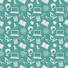 School seamless patterns. Vector background.