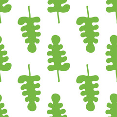 Seamless decorative herbal background. Decorative green leaf texture for design of wallpaper, wrapping paper, scrapbook, web, textile.