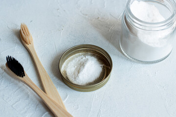 wooden toothbrushes, tooth powder