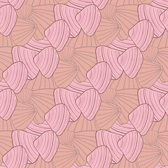 Seamless pattern with simple sea shells for fabric, textile, clothes, tablecloth and other things. Vector image.