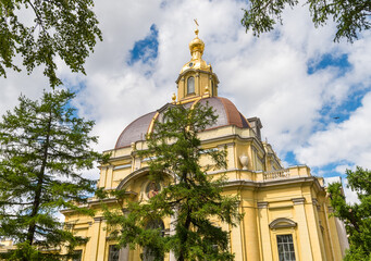 View of Grand Ducal Burial Vault Imperial house of Romanov in the Peter and Paul Cathedral, located inside the Peter and Paul Fortress in Saint Petersburg, Russia