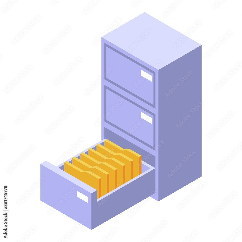 Poster storage folder icon. isometric of storage folder vector icon for web design isolated on white backgr