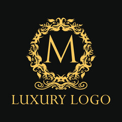 Luxury logo. Premium elegant initial letter design template for restaurant, hotel, boutique, cafe, Hotel, Heraldic, Jewelry, Fashion and other business