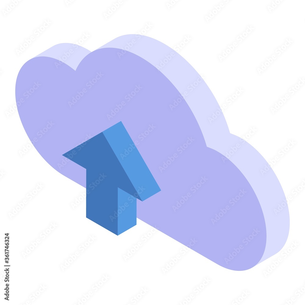 Poster upload data storage icon. isometric of upload data storage vector icon for web design isolated on wh