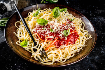 Classic italian pasta spaghetti