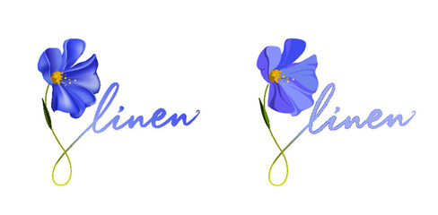 Linen flower, gradient and flat version