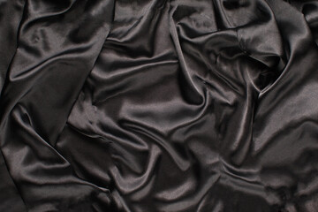 Black silk fabric,view fro the top