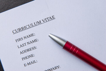Draw up a Curriculum Vitae, filling in a form