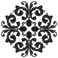 Vintage Ornament Element in baroque style with filigree and floral engrave the best situated for create frame, border, banner. It's hand drawn foliage swirl like victorian or damask design arabesque.
