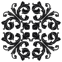 Vintage Ornament Element in baroque style with filigree and floral engrave the best situated for create frame, border, banner. It's hand drawn foliage swirl like victorian or damask design arabesque.