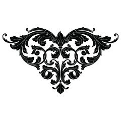 Vintage Ornament Element in baroque style with filigree and floral engrave the best situated for create frame, border, banner. It's hand drawn foliage swirl like victorian or damask design arabesque.